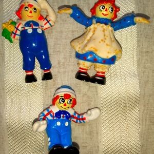 Vintage 1998 Raggedy Ann & Andy PVC Mini 1.5" Figures by Macmillan Inc.